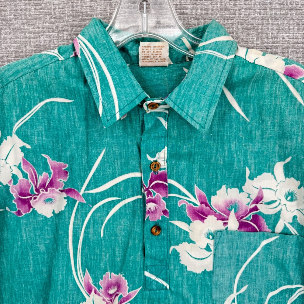 Vintage Barefoot In Paradise Shirt Mens Large Floral Cotton Country Vintage